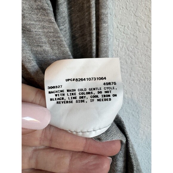 AB Studio Women's Gray Open Front Layered Cardigan Sweater Long Sleeve Large - Picture 7 of 11